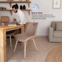 Marrón x4 - Pack de 4 sillas de Comedor, diseño nórdico y Vintage con Asiento Acolchado y Respaldo ergonómico, Color marrón - details 16
