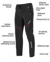 Jersey de Ciclismo ROCKBROS para Hombres y Mujeres Set de Ropa de Esquí con Forro Polar Térmico a Prueba de Lluvia y Viento Material de Terciopelo 100% y Poliéster 80% con Cierre de Cremallera - details 12