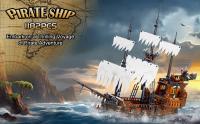 Toy Building Block Set, Pirate Ship Regular Size Brick Model Kit, Creative Ship