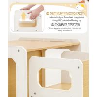 1 Taburete, Juego de Asientos Infantiles 3 en 1 y Banco Convertible en Mesa, Muebles Infantiles (Natural, L) - details 4