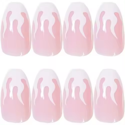 24 uñas postizas con pegamento Diseño de Bailarina de ataúd Cubierta completa Uñas acrílicas - 1