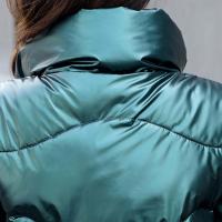 Chaqueta acolchada de algodón brillante para mujer, Chaqueta corta gruesa negra brillante, Parkas de algodón amarillo y rojo, prendas de vestir - details 11