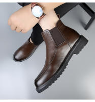 Botas Chelsea de cuero de vaca de gama alta botas de otoño e invierno de cuero genuino botas cortas británicas puntiagudas - details 23