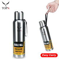 Large-capacity Thermos Cup 304 Stainless Steel Outdoor Portable Mountaineering Sports Water Bottle with Rope500/1500ml - details 1