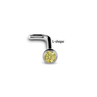 Piercing de acero con gema para la nariz, anillos de oro con tornillo para la nariz, piercing para la nariz, 1,5-3mm, 20g, 1 ud. - details 6