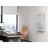 10 Compartimentos Metal Montar A4 Soporte Documentos Pared Oficina Archivador de Pared Organizador Correo Revistas Pared Almacenamiento Archivos Revistero,Blanco - details 4