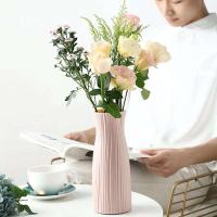 ETA casera de cerámica de imitación blanca, jarrón de plástico, decoración moderna de mesa de comedor para sala de estar - details 3