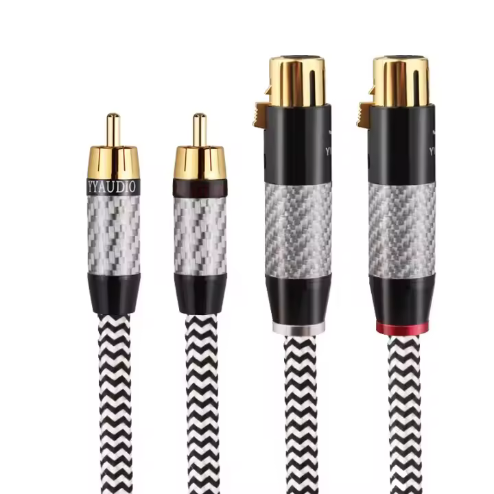 Cable Hifi RCA a XLR Cable RCA estéreo chapado en plata OCC de alta calidad Cable de Audio Hi-Fi Premium de alto rendimiento RCA a XLR - 1
