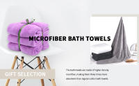 Juego de 3 Toallas de baño grandes, Secado rápido,  Altamente absorbentes, para Ducha, Deportes,70X140CM - details 0