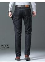 Pantalones vaqueros Sherpa gruesos de lana de invierno para hombre, pantalones vaqueros rectos de terciopelo informales de negocios, pantalones elásticos clásicos de felpa de lana para hombre - details 17
