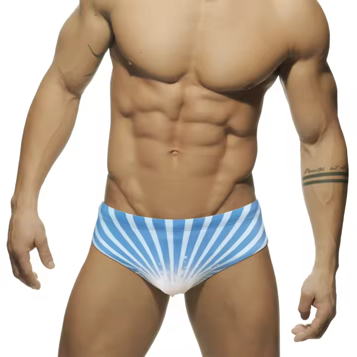 Jessborn calzoncillos de natación con estampado radial lineal para hombre, pantalones cortos de surf para playa, primavera caliente - 1