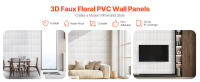 SucceBuy Paneles de pared 3D, paquete de 33 azulejos florales de arte moderno de PVC de 11,81 x 11,81 pulgadas, panel decorativo de cobertura de 32 pies cuadrados para techo, dormitorio, sala de estar y juegos, blanco mate - details 0