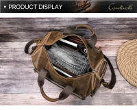 CONTACT'S-Bolsa de equipaje Vintage de cuero genuino para hombre, bolso de viaje de negocios, bolso de hombro de gran capacidad - details 10