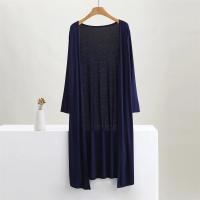 Cárdigan largo de algodón para mujer Suéter de manga larga, abrigo informal, prendas de vestir exteriores, 12 colores, verano y otoño - details 9