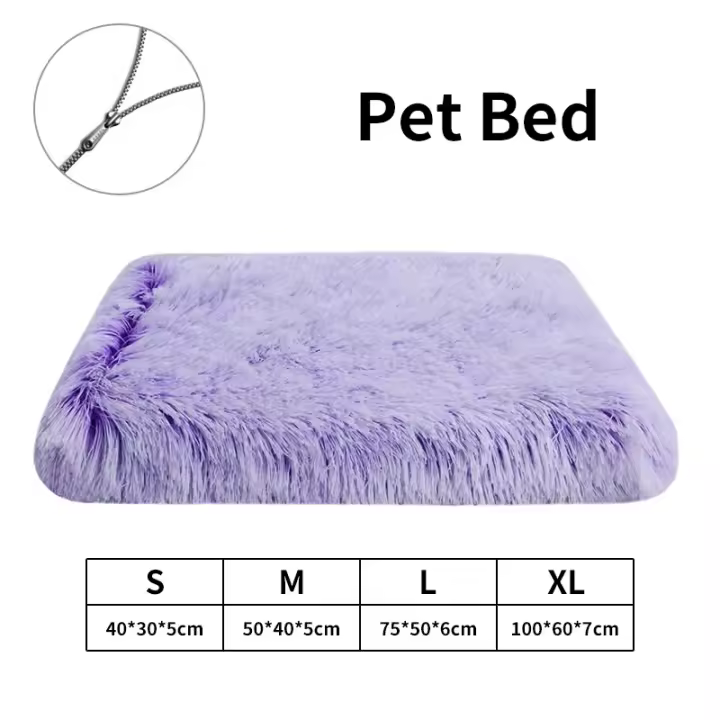 Cama de felpa para perros grandes y medianos, esterilla cuadrada de 100cm para mascotas pequeñas y medianas, accesorios para gatos - 1