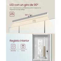 Tomacorriente, cesta colgante, soporte para secador, mueble de pared con espejo, blanco nube - details 1