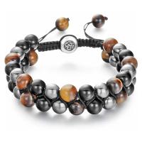 Pulsera de Yoga Vintage India Doble Capa de 7 Akas Mujeres Hombres Joyería de Sanación de Piedras Lava - details 10