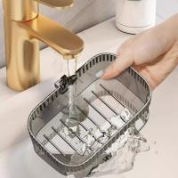 Soporte de esponja para jabón con ventosa sin perforaciones, caja de jabón de drenaje impermeable montada en la pared con caja de drenaje, estante de jabón extraíble para Baño - details 7