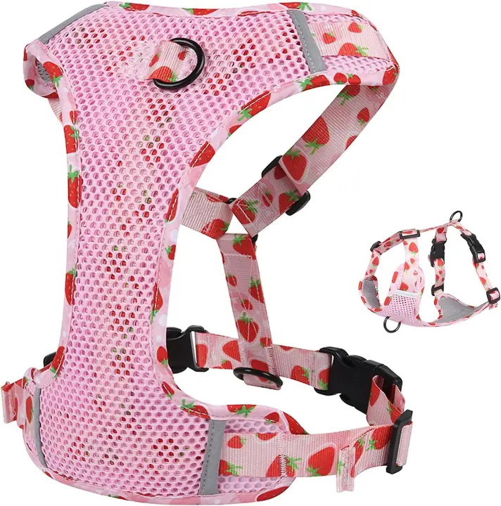 SQCLV Arnés para perros, Arnés para perros de aire paso, Arnés de chaleco de malla para todo tipo de clima, Arnés para mascotas sin tirones, Chaleco para perros acolchado suave ajustable, Tiras reflectantes sin estrangulsión - 1