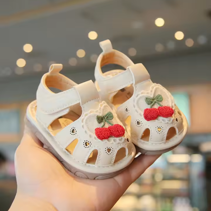 Los Niños se llaman Sandalias en verano 0-2 años de edad Baotou Niñas Bebé Niño Zapatos de ternera Tendón Suela suave Princesa Zapatos de bebé - 1