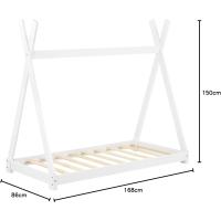 Cama para niños pequeños Cama Infantil 160 x 80cm Estructura Tipi de Madera Pino Color Pino Natural - details 67