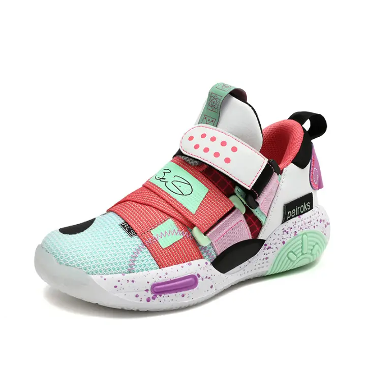 Zapatos de Baloncesto para Niños Suela Gruesa de Goma Natural Antideslizantes Forro de Cuero - 1