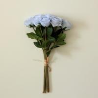 8 cabezas de ramas de rosas artificiales, flores de rosas de simulación realistas hechas a mano, flores falsas de tacto Real, decoración de jardín al aire libre - details 12