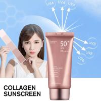 Crema solar reafirmante de colágeno, 50ML, refrescante SPF50 + PA +++, crema protectora oxidante, crema solar, control de aceite, anticosméticos, cuidado UV - details 4