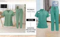 Uniforme de enfermera de color sólido para mujer, traje de pantalones de manga corta con cuello en V de tela de secado rápido, uniforme de enfermería con múltiples bolsillos - details 66