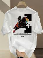 Camiseta Gráfica de Algodón Cintento Manga Corta, Estampado Grueso ""L"", Cuello Redondo, Ajuste Regular para Outfit Casual y Actividades al Aire Libre Ropa Versátil, Impresión Vibrante - details 9