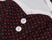 Vestido de Cintura Alta Estilo Hepburn Retro Manga O Pokla con Puntos Ideal para Fiestas 1950s 60s - details 8