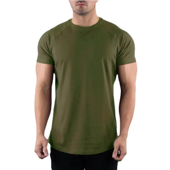 Camiseta de Algodón con Cuello Redondo y Manga Corta Ideal para Entrenamiento de Fitness y Correr - 1