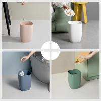 Cubo de basura de plástico para baño, papelera pequeña para oficina, papelera moderna para dormitorio, sala de estar, color rosa - details 8