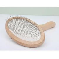 Peines para el pelo con mango de madera para perros, herramienta para desmatting de mascotas con agarre cómodo y ahorro de trabajo, almohadilla acolchada para quitar el desprendimiento - details 4