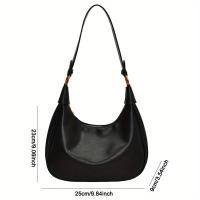 Bolso de Hombro para Mujer con Cremallera, Bolso de Media Luna, Piel Sintética de PU, Bolso Tipo Hobo para Viaje - details 5