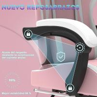 Silla de Juegos Ergónómica Silla de Oficina con Masajeador Carga de 150kg Ajustable Altura - details 31