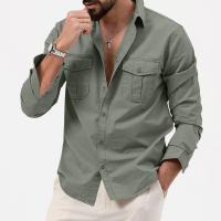 Camiseta informal de manga larga para hombre, camisa con bolsillo, cuello Henley, Azul, Gris, blanco, talla grande 3xl, 2xl, 44, 42 - details 3