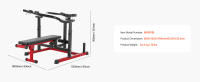 SucceBuy Máquina de prensa de pecho, juego de prensa de banco con capacidad de 450 libras, banco plano e inclinado ajustable con brazos convergentes independientes, equipo de entrenamiento para parte superior del cuerpo para pecho, abdominales y hombros - details 1