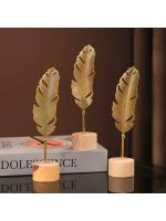 Artesanías de Hojas de Ginkgo Doradas Escultura de Hojas Nórdicas de Lujo para Sala de Estar - details 2