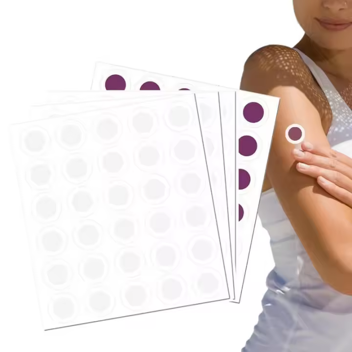 Parches de detección UV, pegatinas de prueba UV para protector solar, parche de detección soleado, autoadhesivo para recordatorio de protección solar, 120 Uds. - 1
