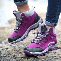 Women's Outdoor Hiking Boots Comfortable Round Toe Lace Up Shoes Women's Anti-skid Fashion Boots - details 3