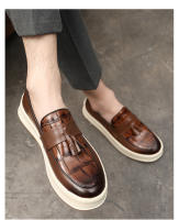Zapatos de cuero Verano para hombres Jóvenes Estilo británico Mocasines perezosos Zapatos Doudou casuales - details 5