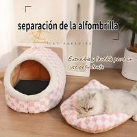 Cama para Perro, Camas para Cachorros Perrera con Manta Gruesa en Forma de Huevo, Puntos de Color, Nido para Mascotas, Lavable (Azul) - details 2