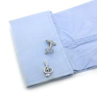 Gemelos de moda para hombre Igame, plateados, diseño de notas, material de latón de alta calidad, novedad - details 4