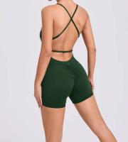 Conjunto de entrenamiento de ejercicio para mujer, traje de yoga, ropa deportiva, mono de gimnasio, rojo, verano, 2024 - details 30