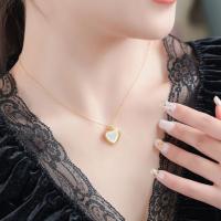 Collar de Agata Natural de Oro 18k Colgante de Corazón de Metal Joyería de Oro Puro Au750 - details 4