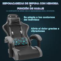 Silla de Juegos Ergónómica Silla de Oficina con Masajeador Carga de 150kg Ajustable Altura - details 12