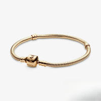 ABC global-Pulsera De Cadena De Serpiente Con Cierre De Corazón De Plata De Ley S925 Para Mujer,Dijes De Plata - details 1