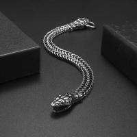 Pulsera de serpiente de doble cabeza del zodiaco para hombres, hebilla de anillo de acero inoxidable, pulsera Punk, accesorios de joyería para fiesta de motocicleta - details 1
