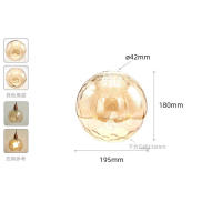 Reemplazo de pantalla de lámpara de vidrio Vintage E27, patrón de linterna de piña de diamante, cubierta de vidrio amarillo para iluminación colgante de arte, 42mm, E26 - details 22
